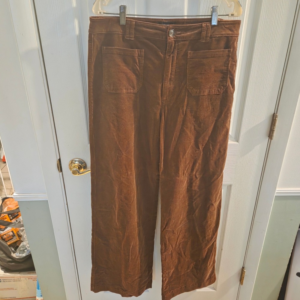 Paige Landslide Brown Corduroy Wide Leg Pants Brown Trousers 32 Retro $249 MSRP